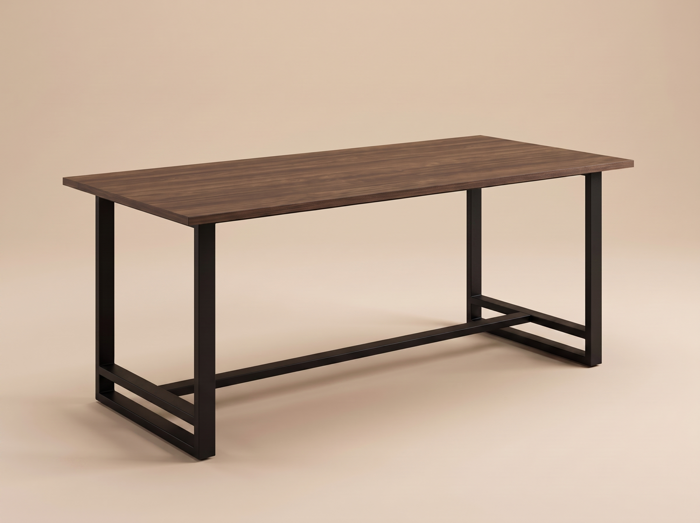 Mesa comedor industrial 240 cm en Nogal Abismo