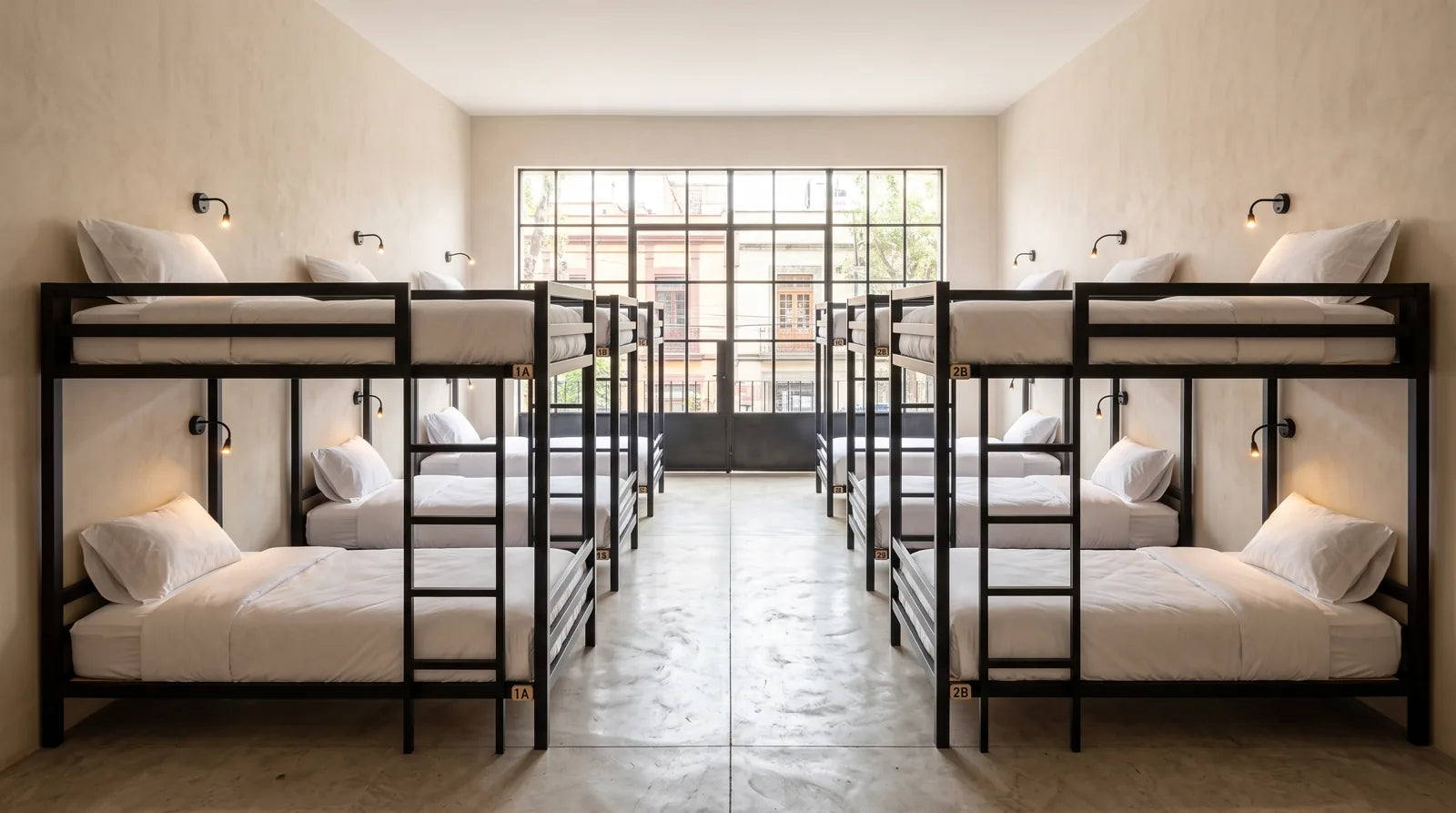 Dormitorio de hostal con literas Casa Ferro