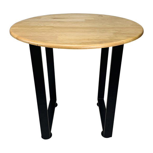 Mesa Redonda de Madera Pino Natural - Madera y Acero Mesa redonda 120cm - Casa Ferro