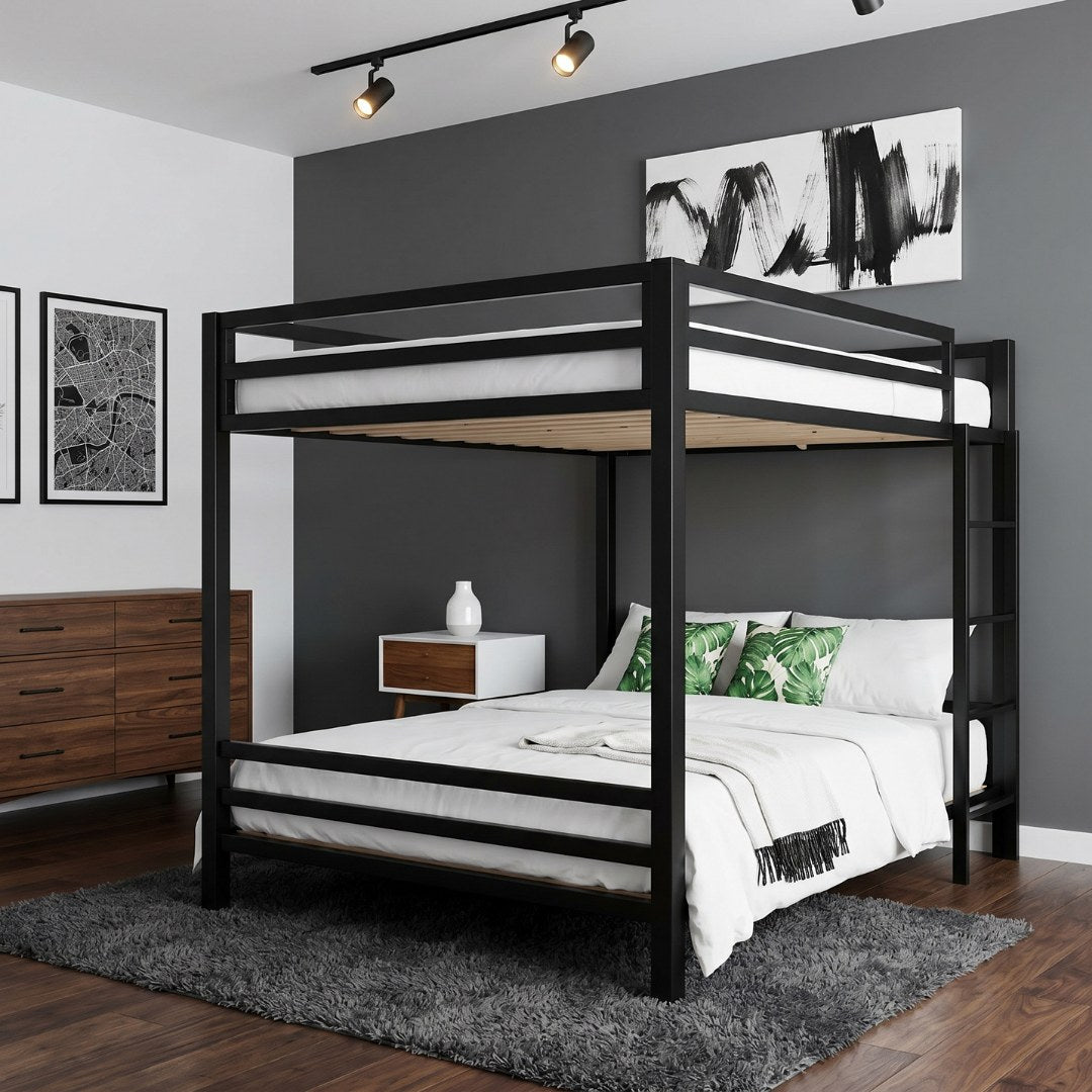 Armado de Litera Matrimonial de dos niveles - Estilo Industrial - Acero Negro