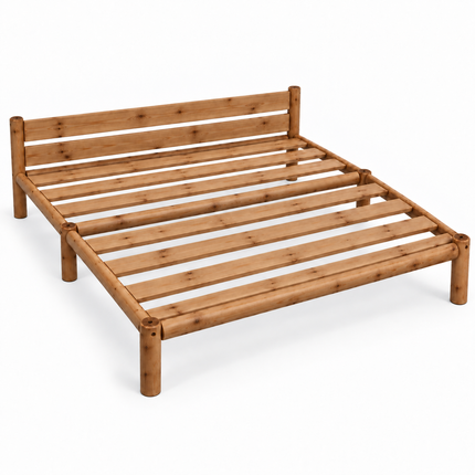 Cama de madera Nara king size, acabado Olmo