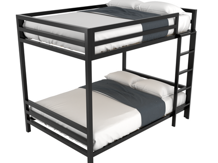 Litera Matrimonial de dos niveles - Estilo Industrial - Acero Negro - Casa Ferro