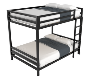 Litera Matrimonial de dos niveles - Estilo Industrial - Acero Negro - Casa Ferro