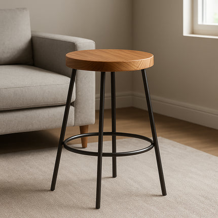 Banco Redondo de Acero y Madera