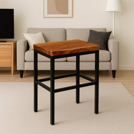 Banco Rectangular de Acero y Madera