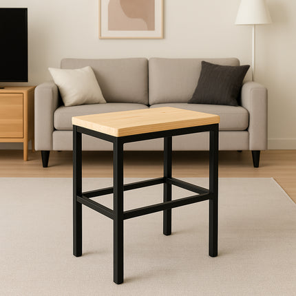 Banco Rectangular de Acero y Madera