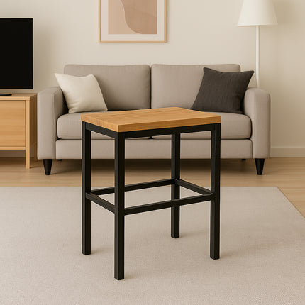 Banco Rectangular de Acero y Madera