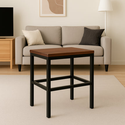 Banco Rectangular de Acero y Madera