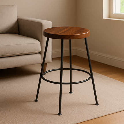 Banco Redondo de Acero y Madera