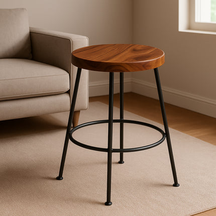 Banco Redondo de Acero y Madera