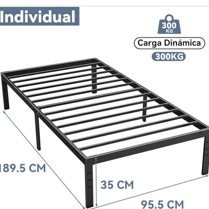 Plataforma de acero individual para hotel 189.5 × 95.5 × 35 cm, 300 kg