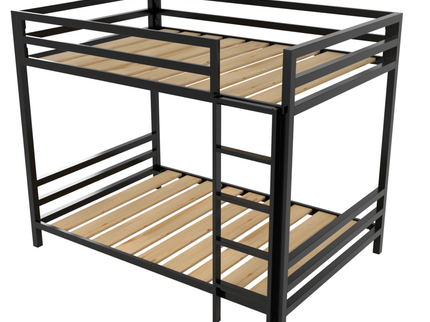 Litera Matrimonial de dos niveles - Estilo Industrial - Acero Negro - Casa Ferro