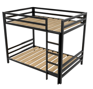 Litera Matrimonial de dos niveles - Estilo Industrial - Acero Negro - Casa Ferro