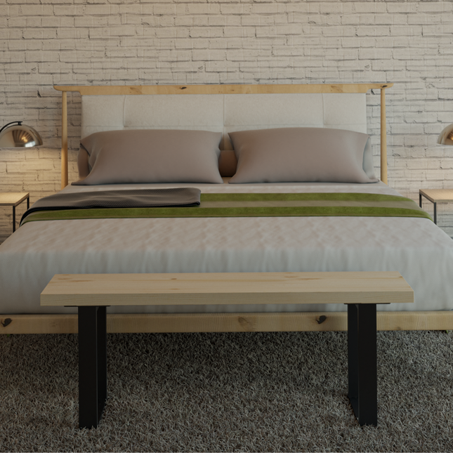 Base de cama matrimonial con cabecera