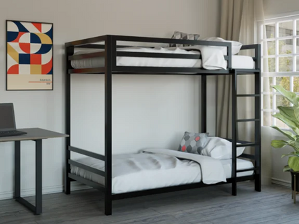 Litera Individual de dos niveles - Estilo Industrial- Acero Negro - Casa Ferro