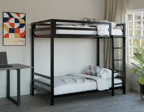 Litera Individual de dos niveles - Estilo Industrial- Acero Negro - Casa Ferro