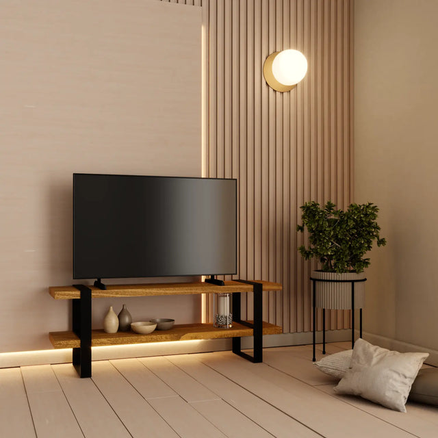 Mueble para TV de pino tono olmo de 1.20 m