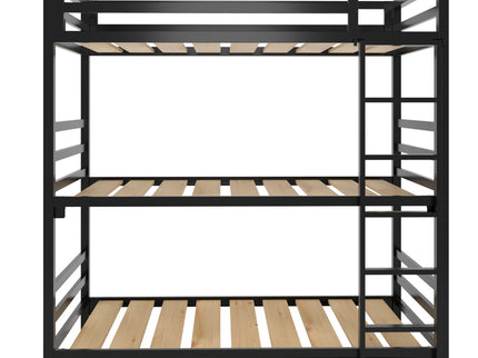 Litera Triple para Niños y Adultos - Estilo Industrial - Acero Negro - Casa Ferro