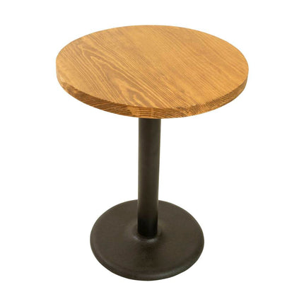 Mesa Pino Redonda 60x73cm Base Fierro Fundido - Casa Ferro
