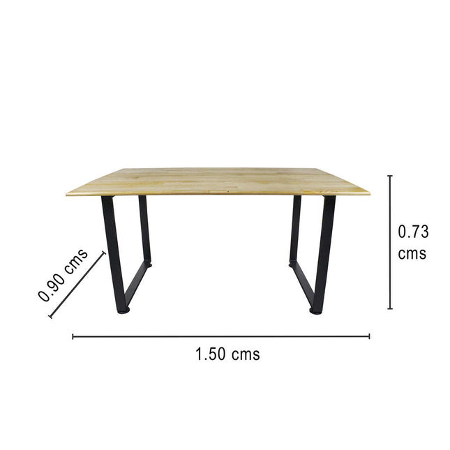 Mesa de Madera Pino Natural interior - Madera y Acero (Mesa rectangular)