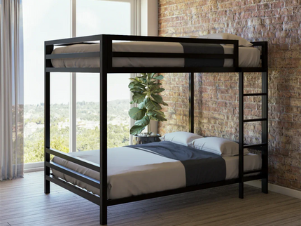 Litera Matrimonial de dos niveles - Estilo Industrial - Acero Negro - Casa Ferro