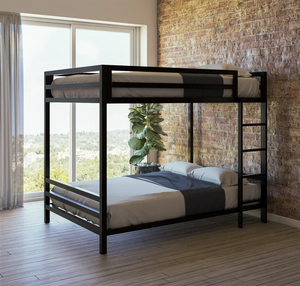 Litera Matrimonial de dos niveles - Estilo Industrial - Acero Negro - Casa Ferro