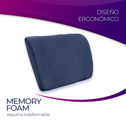 Cojín Soporte Lumbar Premium Memory Foam - Azul