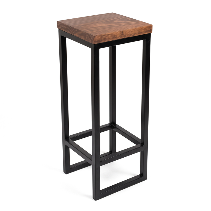 Banco de madera para barra desayunador, 76 cm, sobre fondo blanco