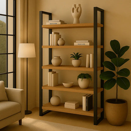 Elegante Librero de Madera Premium Pino Tono Natural - Casa Ferro