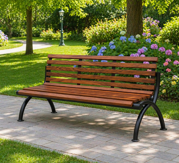 Banca de Parque Cumarú 2.00 m con Respaldo - Tubo Reforzado Anclable