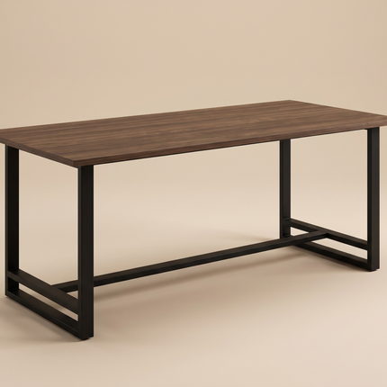 Mesa Comedor Industrial 195 cm · Nogal Abismo