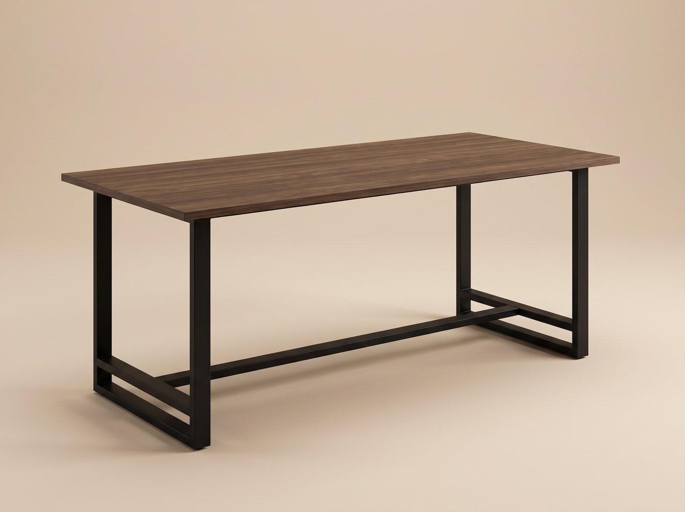 Mesa comedor industrial 195 cm en Nogal Abismo