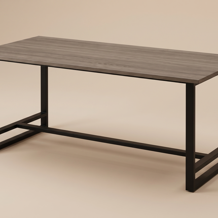 Mesa Comedor Industrial 195 cm · Nogal Neo