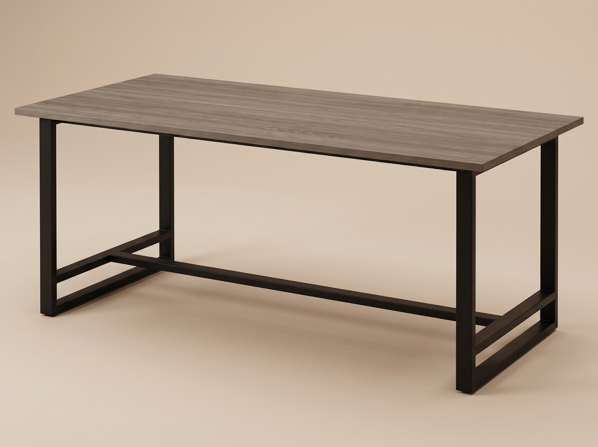Mesa comedor industrial 195 cm en Nogal Neo