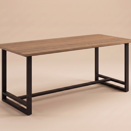 Mesa Comedor Industrial 240 cm · Nogal Neo