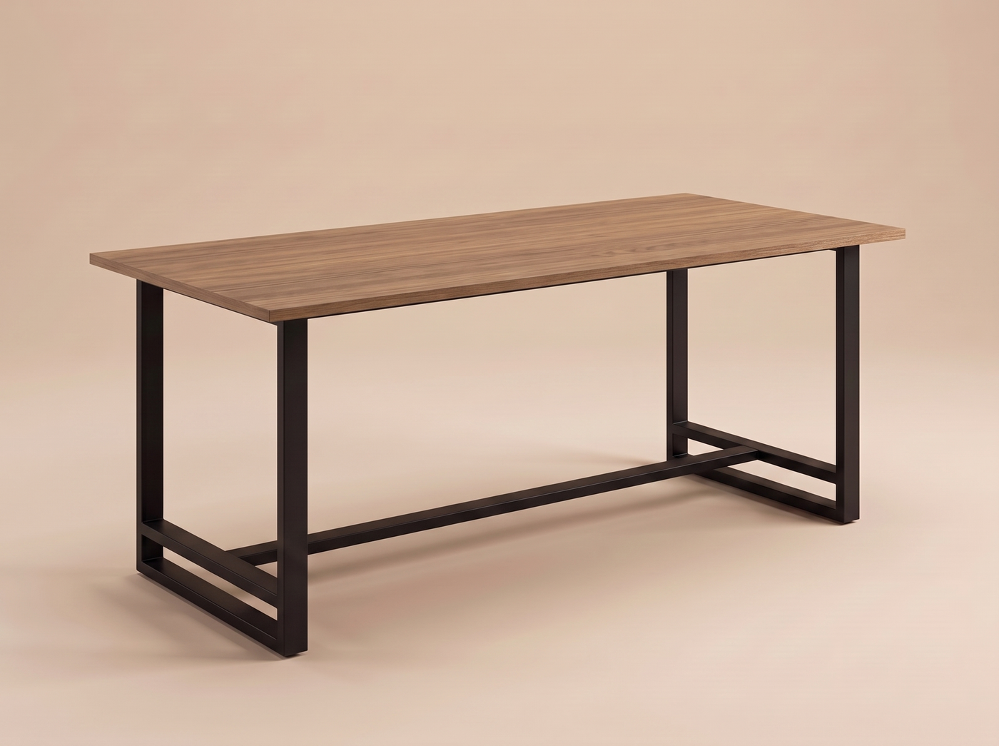 Mesa comedor industrial 240 cm en Nogal Neo