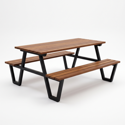 Mesa de picnic Hundido 1.80 m en cumarú y acero negro