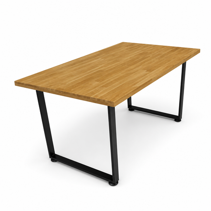 Mesa de Madera Pino para Restaurante · 3 medidas · 4 bases · 3 acabados 150×90 cm Marco Acero 6px - Casa Ferro