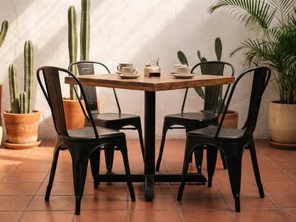 Silla Tolix Industrial de Acero · Negro - Casa Ferro