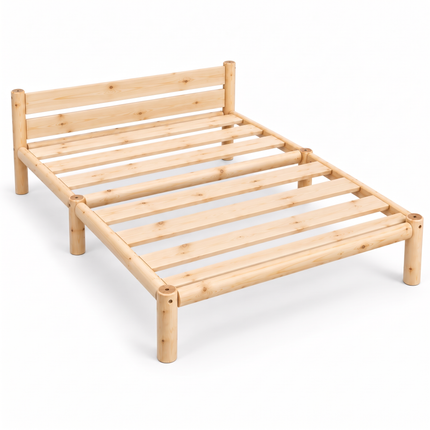 Cama de madera Nara queen size, acabado Natural