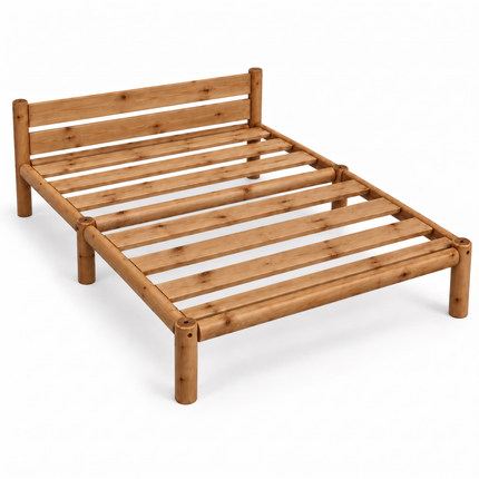 Cama de madera Nara queen size, acabado Olmo
