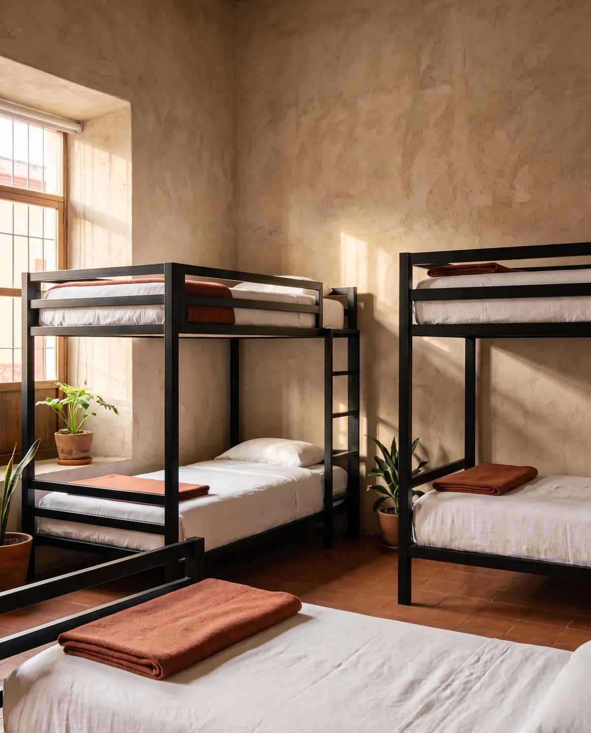 Kit hostal 12 plazas: literas de acero negro Casa Ferro