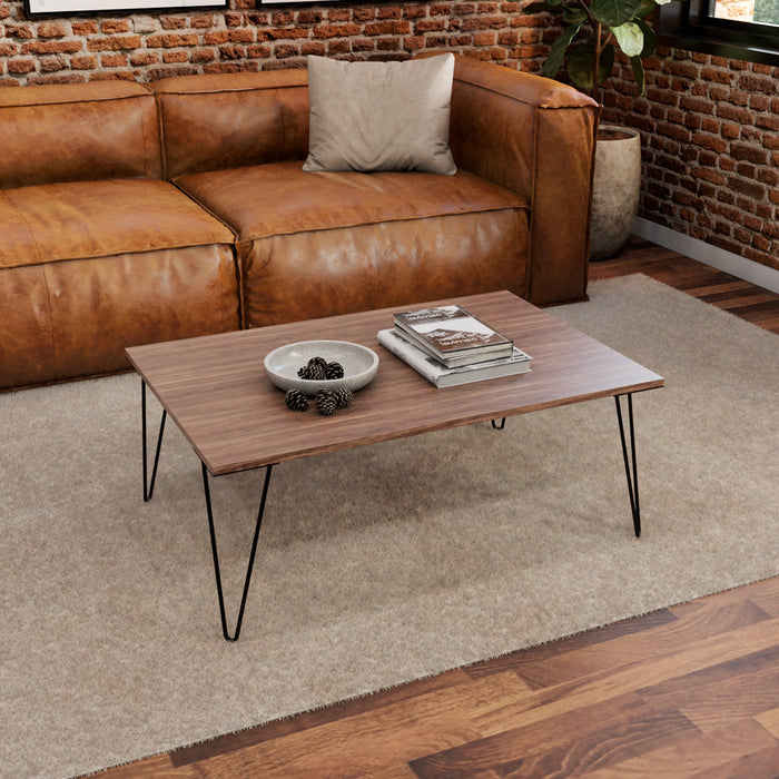Mesa de Centro Minimalista Estilo Mid Century para sala Neo Brown - Casa Ferro