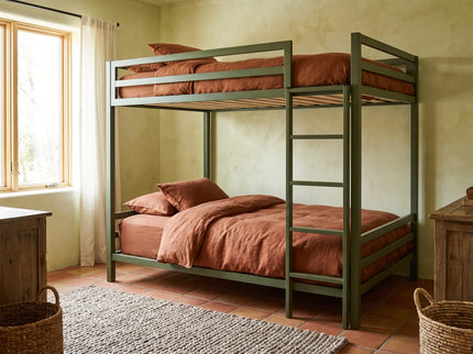 Litera Matrimonial de dos niveles - Estilo Industrial - Acero Negro - Casa Ferro