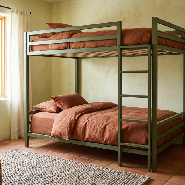 Litera Matrimonial de dos niveles - Estilo Industrial - Acero Negro - Casa Ferro