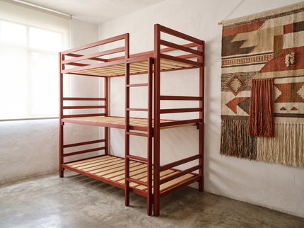 Litera Triple para Niños y Adultos - Estilo Industrial - Acero Negro - Casa Ferro