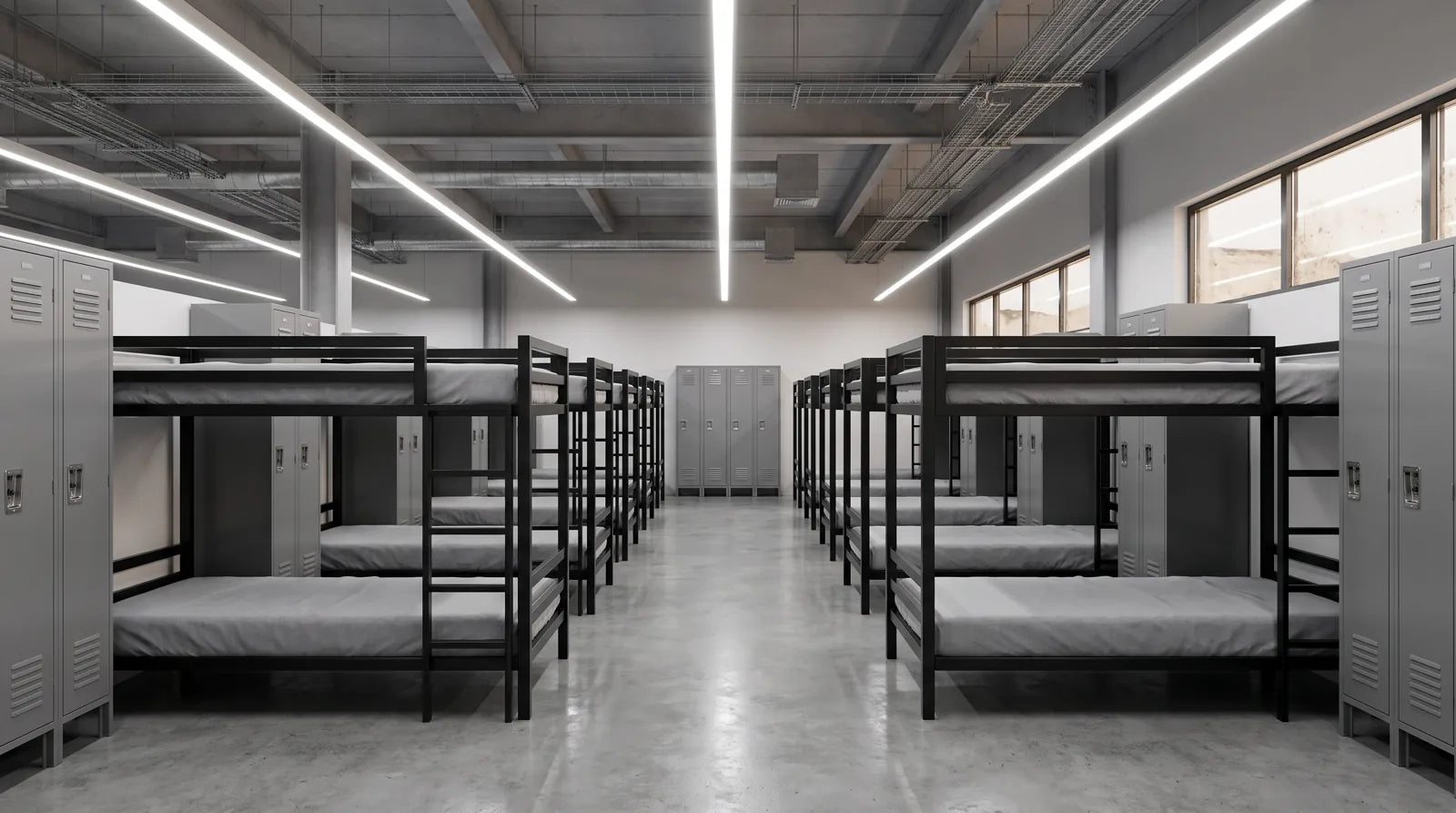 Dormitorio de campamento con literas Casa Ferro