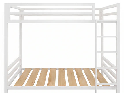 Litera Matrimonial de dos niveles - Estilo Industrial - Acero Negro Blanco - Casa Ferro