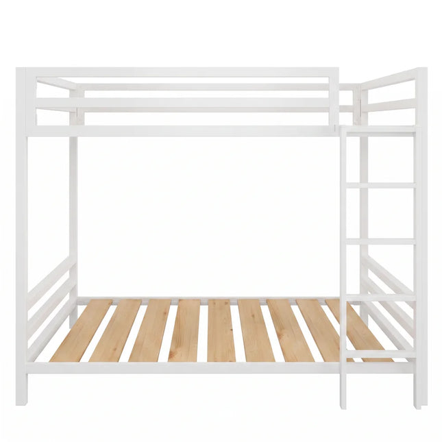 Litera Matrimonial de dos niveles - Estilo Industrial - Acero Negro Blanco - Casa Ferro