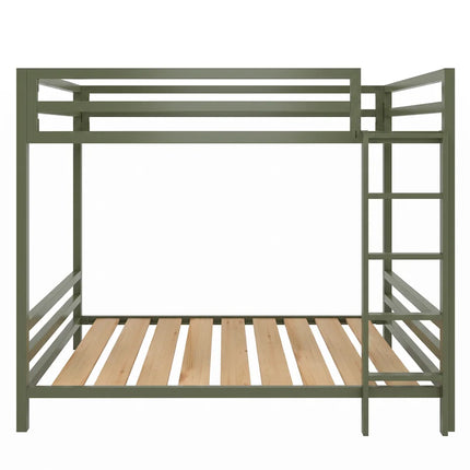 Litera Matrimonial de dos niveles - Estilo Industrial - Acero Negro Oliva - Casa Ferro